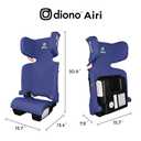 Diono Airi Lightweight High Back Booster Seat, Foldable Travel Friendly, Slim 3-Across Fit, 40100 lbs/4357 in, Frontal Impact Protection, Blue MFD 04/25/26