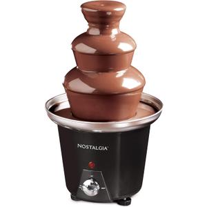 Nostalgia 3 Tier Electric Chocolate Fondue Fountain Machine for Parties - Melts Cheese, Queso, Candy, and Liqueur - Dip Strawberries, Apple Wedges, Vegetables, and More - 24-Ounce - Black, Small (3 Tier)