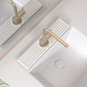 Faucet Mat for Kitchen Sink, Water Absorbent Kitchen Faucet Mat, Durable Sink Splash Guard with Raised Feet, Diatomite Fast Drying Kitchen Sink Faucet Mat, Bathroom Stone Drying Tray for Counter