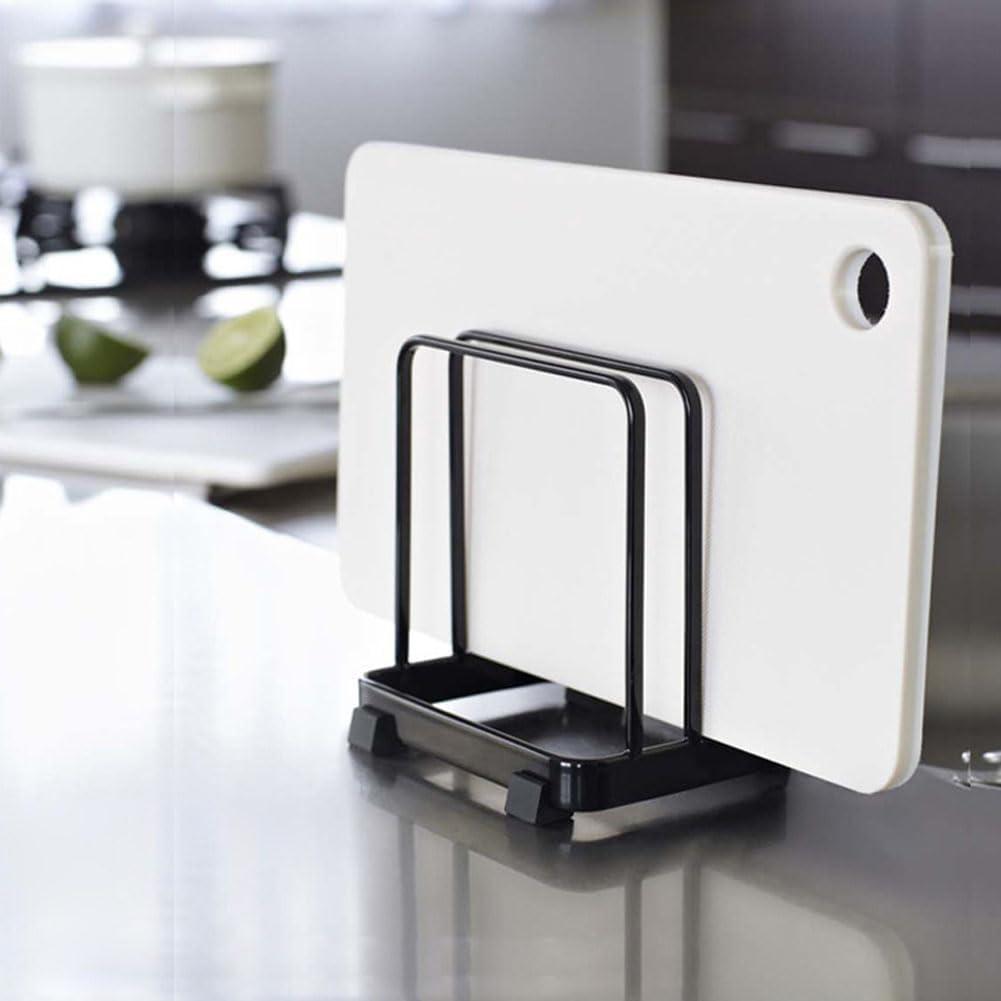 Cutting Board Organizer, Cutting Board Holder Rack, Baking Cookie Pan Sheets for Cabinet Storage or Kitchen Counter (Black)