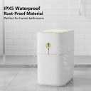 MOPALL Touchless Bathroom TrashCan with Lid, 3 Gallon / 12L Slim Motion Sensor Garbage Bin, Automatic Waste Basket for Bedroom, Office & Narrow Spaces, White & Gold