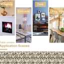 Mid Century Table Runner, Retro Design of Organic Oval Shapes and Stripes Print Table Runner for Kitchen Dining Room Wedding Party Decor, Black Red 13x60 Inch (W13"x L60")