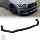 Fit for 2018-2025 Infiniti Q50 Q50L Sport Front Bumper Lip, Gloss Black ABS Air Splitter Chin Body Kit OEM Style