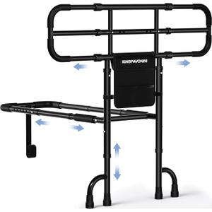 KingPavonini Bed Rails for Elderly Adults Safety ASTM-Approved, 2026 Upgrade Ultra-Wide Extendable Handle, Bed Rails for Seniors with Dual-Feet 4-Point Support, 400lb Bed Cane, Tool-Free, Model GL05