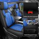 Car Seat Cover Custom Fit for Ford F150 2009-2026 Faux Leather Seat Cover Set Compatible with Regular Cab Super Cab Super Crew Pickup Truck Cushions (Black & Blue, Full Set)