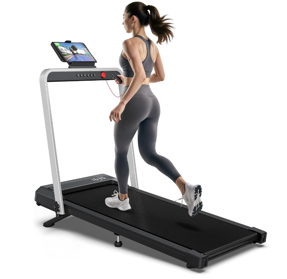 WELLFIT Walking Pad Treadmills with Handle, 10% Incline Treadmill for Home
