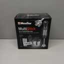 Mueller Multistick 5-in-1 Immersion Blender Handheld, 12 Speed Hand Mixer - Turbo Boost, Heaviest Duty Copper Motor, Titanium Blades Hand Blender, Milk Frother Wand, Whisk, Beaker, Chopper, Grey (Gray)