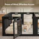 Soulbond Acrylic Dog Playpen Indoor with Partition, 24 Inch,Black,12 Panels