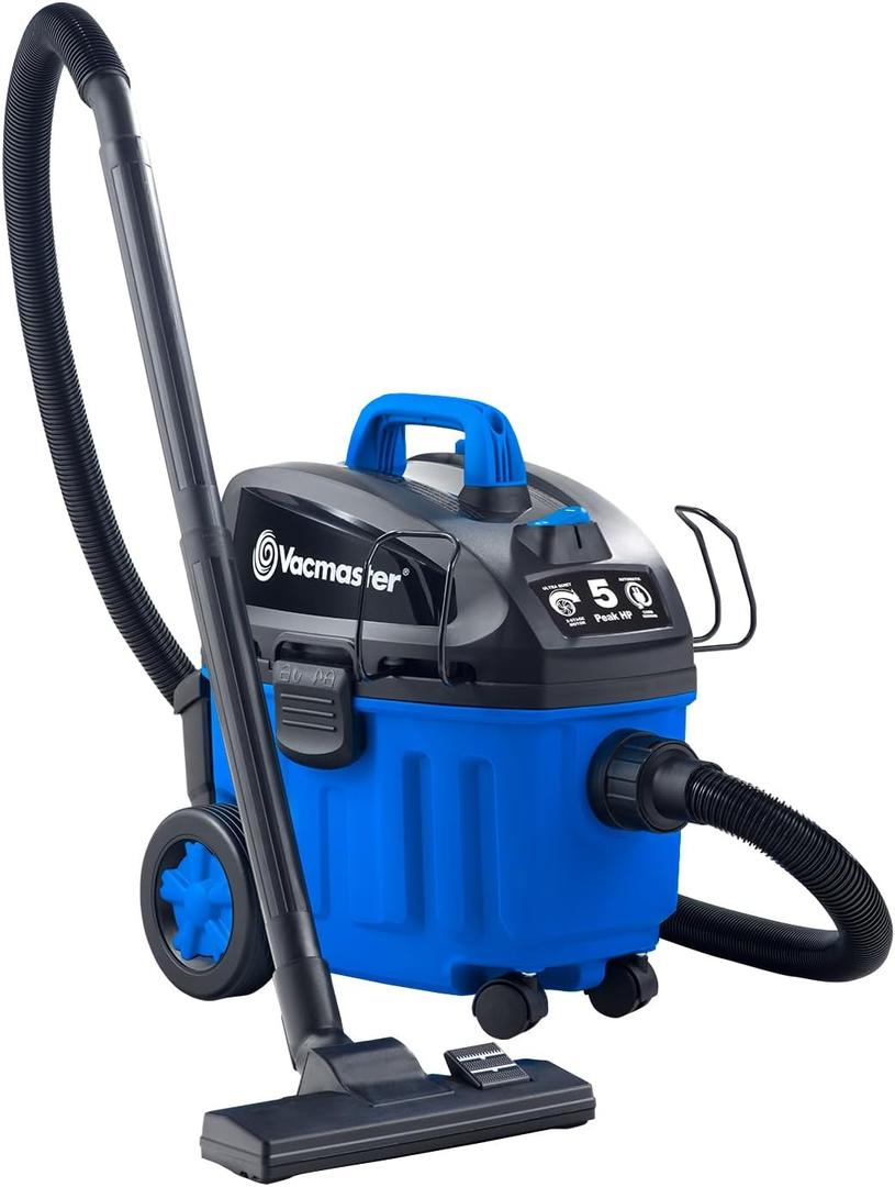 Vacmaster 4 Gallon, 5 Peak HP with 2-Stage Industrial Motor Wet/Dry Floor Vacuum, VF408, Blue