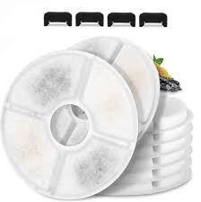 Monsin Cat/Pet Water Fountain Filters, 12 Pieces Set Pack of 8 Replacement Filter Fit for 81oz/2.4L, 3 Filtration System with 4 PreFilter Sponges