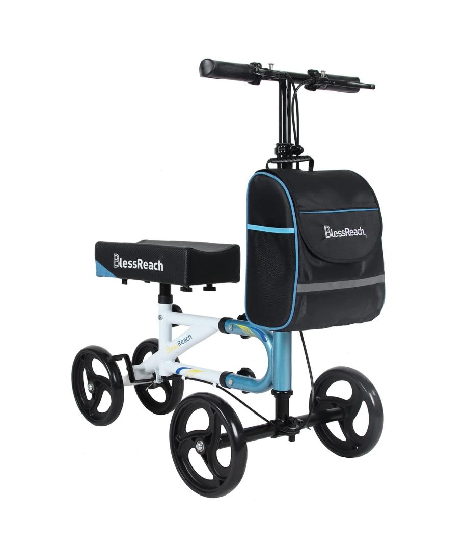 Knee Scooter,Knee Scooter for Adults for Foot Surgery,Steerable Knee Walker for Foot Injuries Compact Crutch Alternative with Dual Braking System (Blue) Knee Scooter,Knee Scooter for Adults for Foot Surgery,Steerable Knee Walker for Foot Injuries Compact Crutch Alternative with Dual Braking System (Blue)