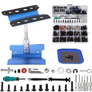 Kimapeso RC Car Stand Repair Workstation Portable RC Work Stand RC Repair Stand for 1/8 1/10 1/12 and 1/16 Scale RC Cars Trucks Crawlers and More