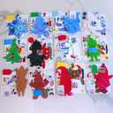 Winlyn 24 Sets Holiday Decorations DIY Christmas Tree Ornaments Winter Crafts Kits Foam Snowflake Penguin Snowman Foam Stickers for Kids Holiday Seasonal Gift Home Classroom Activities Party Favors