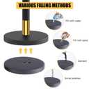 kaiyomi 8Pcs Stanchions with Black Velvet Ropes Set, 5 Feet Velvet Ropes and Posts Poles for Red Carpet Party Decoration and 360° Photo Booth (Golden & Black)