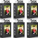 6 pcs Graduation Centerpiece Decorations for Table 2025 Graduation Picture Frames for 6x4 Inch Photo Display Congrats Grad Glitter Paper Albums Table Decoration for Graduation Gift Grad Party Favor