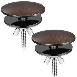 LEIFIDE 2 Pcs 2 Inch Kitchen Sink Hole Cover Faucet Hole Cover Stainless Steel Kitchen Sink Tap Plate Stopper Blanking Metal Plug(Bronze)