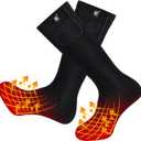 SNOW DEER Heated Socks,Men Women Electric Battery Socks Foot Warmer (Medium, Black)