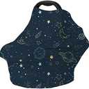 Car Seat Covers for Babies – Multi-use Breastfeeding Cover Carseat Canopy Cover, Infant Stroller Covers for Boys and Girls (Navy Blue Space)