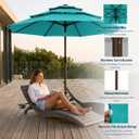 10ft Patio Umbrella, 3 Tier Outdoor Market Table Umbrellas with 8 Fiberglass Ribs and Push Button Tilt, Windproof, Vented Canopy, UV Protection for Deck, Pool, Backyard
