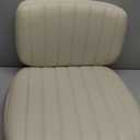 DUMOS Small Armless Home Desk Chair with Low Back Lumbar Support, Height Adjustable PU Leather Computer Task Chair with 360 Swivel Wheels, for Small Space, Kids and Adults, Beige White