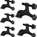 5 Pack Premium Hinge Pin Door Stopper Set, Adjustable Heavy Duty Door Stoppers with White Rubber Bumper TipsTool-Free Install, Quiet Close, Wall & Door Protection, Black (2-1/2" 1-3/4")