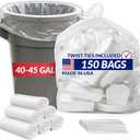 Reli. Premium 40 to 45 Gallon Trash Bags Heavy Duty | 150 Trash Bags with Ties | Super Sizeable, Clear, Serious Garbage Cleanup