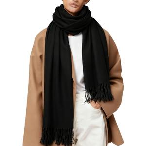 Large Fashion Scarf Wraps for Women Ladies Soft Warm Winter Solid Shawl Scarves Plus Spring Wraps Scarf 30x75in Black