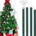 Tioncy Christmas Tree Watering System with Poinsettia Wide Opening Design Stainless Steel Christmas Tree Watering Funnel with Long Funnel Spout for Indoor and Outdoor Trees(White)