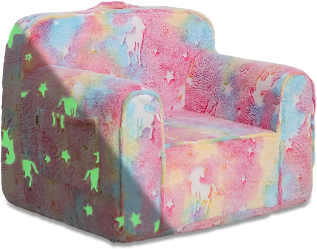Toddler Chair Comfy,Toddler Couch Fold Out, 2-in-1 Kids Chair,Flip Out Kids Couch,Toddler Sofa Convertible,Children Reading Chair for Age 1-3 (Pink)