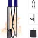 28" Firewood Tongs Log Grabber for Thick Logs Outdoor Indoor Camfire Firepit Bonfire Fireplace Tongs Heavy Duty Wrought Rustproof Safely Moves Firewood (28in fire tongs poker set with stand)