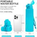 TakeToday Collapsible Water Bottles 32oz, Foldable Travel Water Bottle, BPA Free, Silicone Water Bottle Leakproof for Hiking, International Travel, Outdoors
