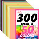 OcePor 300 Sheets Colored Cardstock 50 Colors, 8.5x11 Color Cardstock Bulk, 120gsm/32lb Assorted Colors Construction Paper for Printing, Card Making, Die Cutting, Crafts, Scrapbooking, Party