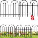 AMAGABELI GARDEN & HOME 32 Panels 13in(H)45ft(L) Decorative Garden Fences and Borders for Dogs Fencing Animal Barrier No Dig Rustproof Metal Fence Panels with Ground Stakes for Flower Bed Fence Black