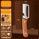 2 PCS Multi-Functional Vegetable Peeler with Wooden Handle, Stainless Steel Blade Fruit Peeler with Bottle Opener, Comfortable Non-Slip Kitchen Peeler for Potato, Pumpkin, Papaya & More (2)