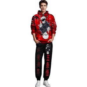 Volrath Anime Hoodies and Sweatpants Unisex Jujutsu Kaisem Cosplay Satoru Cosplay Hooded Sweatshirts Tracksuits Suit, XL