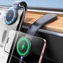 eSamcore for Magsafe Car Mount Charger, Wireless Magnetic Car Phone Holder Detachable 15W Fast Charging for Dashboard with Bendable Aluminum Arm Only Fit iPhone 17 16 15 14 13 Pro Max Mini