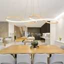 Modern LED Chandelier Dining Room Modern Pendant Light Dimmable Creative Contemporary Chandelier Adjustable Hanging Lighting Fixture for Living Room Kitchen Island 3000K/4000K/6000K (Gold)