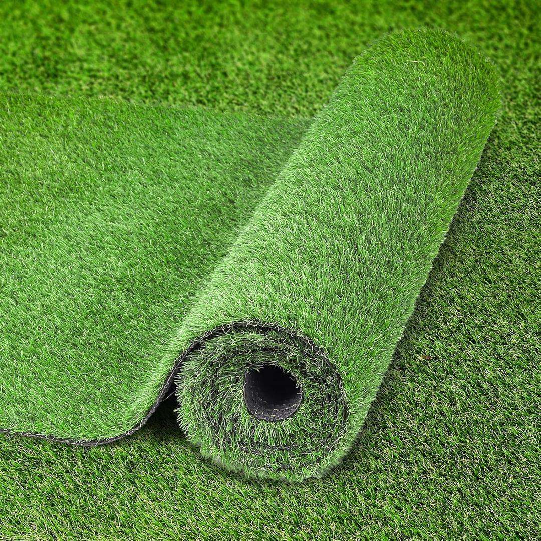 Artificial Grass Turf 3 Feet X 10 Feet, Indoor/Outdoor Faux Fake Grass Rug with Drainage Holes, 0.8" Height Perfect Artificial Turf Mat for Garden Lawn Balcony Pet Landscape Decoration