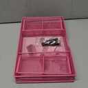 OPNICE Desk Organizer and Accessories, 2-Tier Computer Monitor Stand with Drawer and 2 Pen Holders, Laptop Stand, Office Desk Accessories for Office Supplies, Carmine Rose