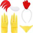 LIYDE Chicken Costume Set Chicken Headband Chicken Tail Chicken Beak Feet Halloween/Birthday/Christmas/Cosplay Party Decorations