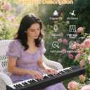 Folding Piano 61 Key, Foldable Sensitive Electric Piano for Beginners, Portable Piano Keyboard with Sheet Music Stand, Bag, Pedal