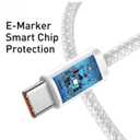 2 x Generic USB C Cable 3A Fast Charge, USB A to Type C Charger Cord Braided Compatible with Galaxy A10e A20 A50 A51 A71, S20 S10 S9 S8 Plus S10E, Note 20 10 9 8, Moto G7 G8 (6A - White 6 Feet)