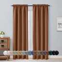 Aiyufeng Sun Baked Blackout Curtains for Bedroom 84 Inch Length 2 Panels Set, Solid Thermal Insulated Privacy Living Room Window Treatment Curtains Blackout Drapes, W40 x L84 Inch, Sun Baked