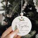 Our First Christmas Together Ornament 2025, 1st Year Xmas Keepsake, Relationship Ornament to Boyfriend, Gift for Newlywed Couples