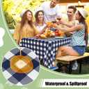 misaya 4 Packs Buffalo Disposable Table Cloth, 54 x 108 Inch Waterproof Plastic Tablecloth, Rectangle Navy and White Checkered Table Covers for Picnic, Birthday, Party