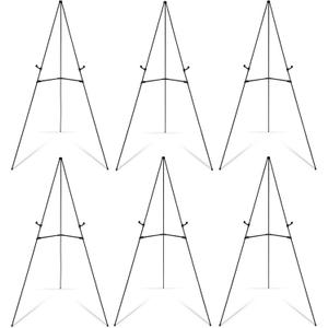 Falling in Art Display Easel Stand, 6 Pack 63" Instant Adjustable Poster Easel, Easy Folding Portable Tripod Stand for Signs, Posters, Wedding, Holds 5 lbs