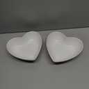 WHJY Set of 2 Porcelain Heart Shaped Bowls, 7 inches White Ceramic Dish Set for Valentines Day, Salad, Fruit, Cereal and Appetizer