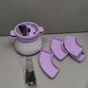 Electric Fondue Pot Set with 2 Pots, Melting Chocolate Warmer for Dipping, Candy & Chocolate Melting Pot, Fondue Pot Electric Set, Fondue Forks Included, 2.5 Cups, Lavender