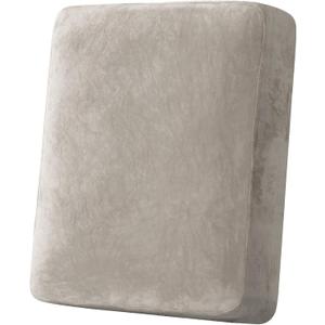H.VERSAILTEX Velvet Stretch Couch Cushion Cover Plush Cushion Slipcover for Chair Cushion Furniture Protector Seat Cushion Sofa Cover (1 Piece Armchair Cushion Covers, Oatmeal)
