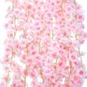 Nuenen 16 Pack 94.4ft Artificial Cherry Blossom Vines Cherry Blossom Flower Garland Hanging Silk Cute Room Decor for Japanese Kawaii Bedroom Party Wedding Spring Home Decorations (Pale Pink)